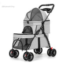 STLFLightweight & Foldable Double Layer Pet Stroller for Dogs Cats Teddy Bears Outdoor Travel & Car Usage