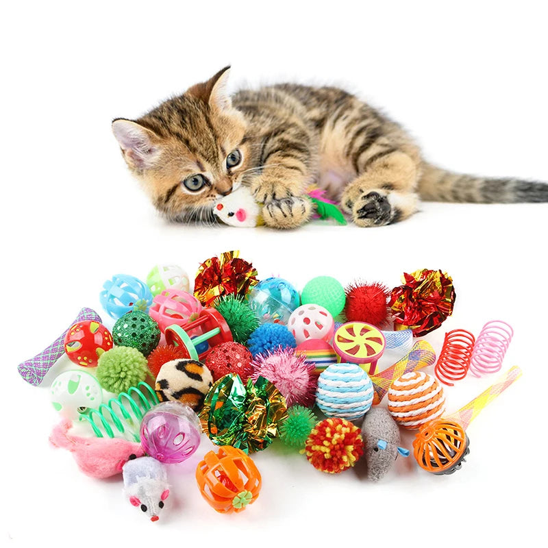 Sisal Ball Mouse Cat Toy Set — Wear-Resistant Bite-Resistant Interactive Kitten Toy