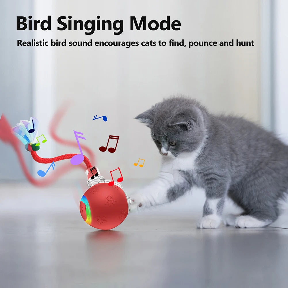 Motion-Activated Self-Rotating Cat Ball Toy — Fast Rolling Anti-Depression Interactive Ball for Indoor Cats