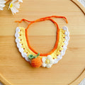 Hand-Knitted Plant-Theme Pet Bow Tie Scarf — Adjustable Elastic Cat & Dog Collar Necklace Gift