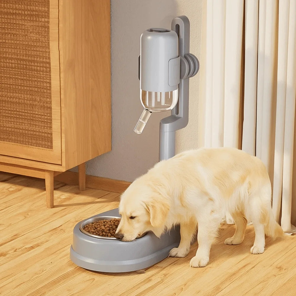 Multifunctional Dog Vertical Drinking Water Feeder No-Drip Non-slip Pet Automatic Water Dispenser Easy-Clean Pet Water Bowl Cat