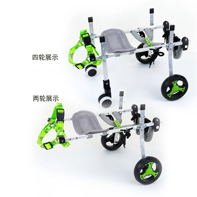 Metal 4-Wheel Dog Wheelchair for Disabled & Elderly Pets - Hind Leg Support Aid for Dogs & Cats