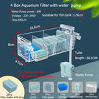Wall-Mounted Waterfall Aquarium Filter Box (Silent, Built-In, Fish Tank Back Filter)