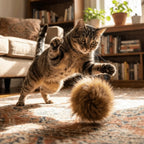 Fluffy Rabbit Fur Cat Teaser Ball — Washable Bite-Resistant Scratch-Resistant Indoor Pet Toy