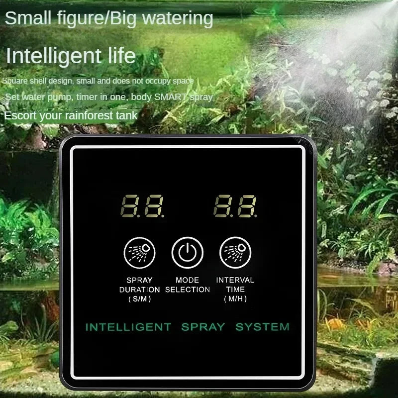 Reptile Humidifier Auto Fogger with Timer, 3 Mist Modes Smart Sensor for Terrariums/Amphibians, Quiet Spray System & Night Mode