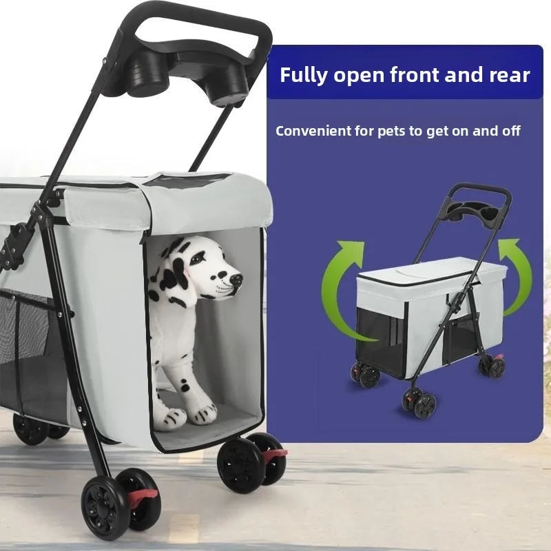 Medium Sized Dog Pet Stroller Multifunction Foldable Outdoor Push Cart Portable Cats Small Dogs Dog Stroller Cat Stroller