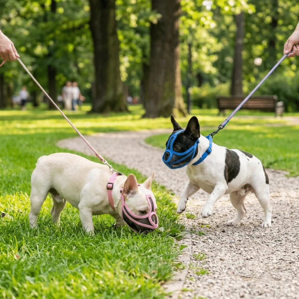 Short Snout Dog Muzzle for Flat-Faced Breeds (Breathable, Flexible)