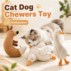 Goose Cartoon Plush Pet Chew Toy with Rustle Sound — Interactive Teething Toy for Cats & Dogs