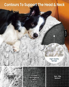 Calming Extra Large Plush Dog Bed (45x37in, Grey)