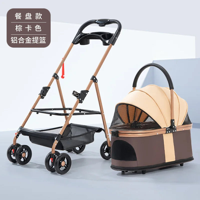 Pet cat and dog cart out small pet lightweight foldable