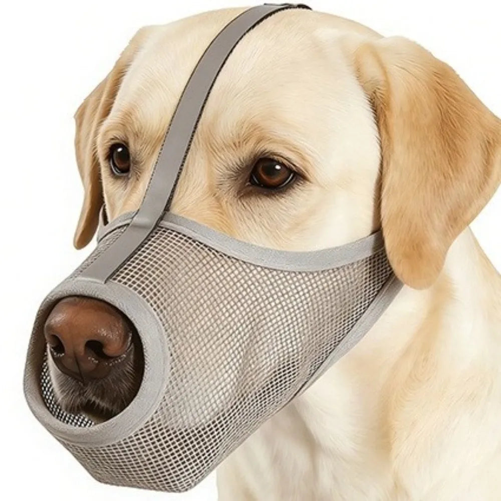 Safe Breathable Mesh Dog Muzzle Adjustable Strap PVC Puppy Mouth Cover Washable Dog Mouthpiece Outdoor Travel