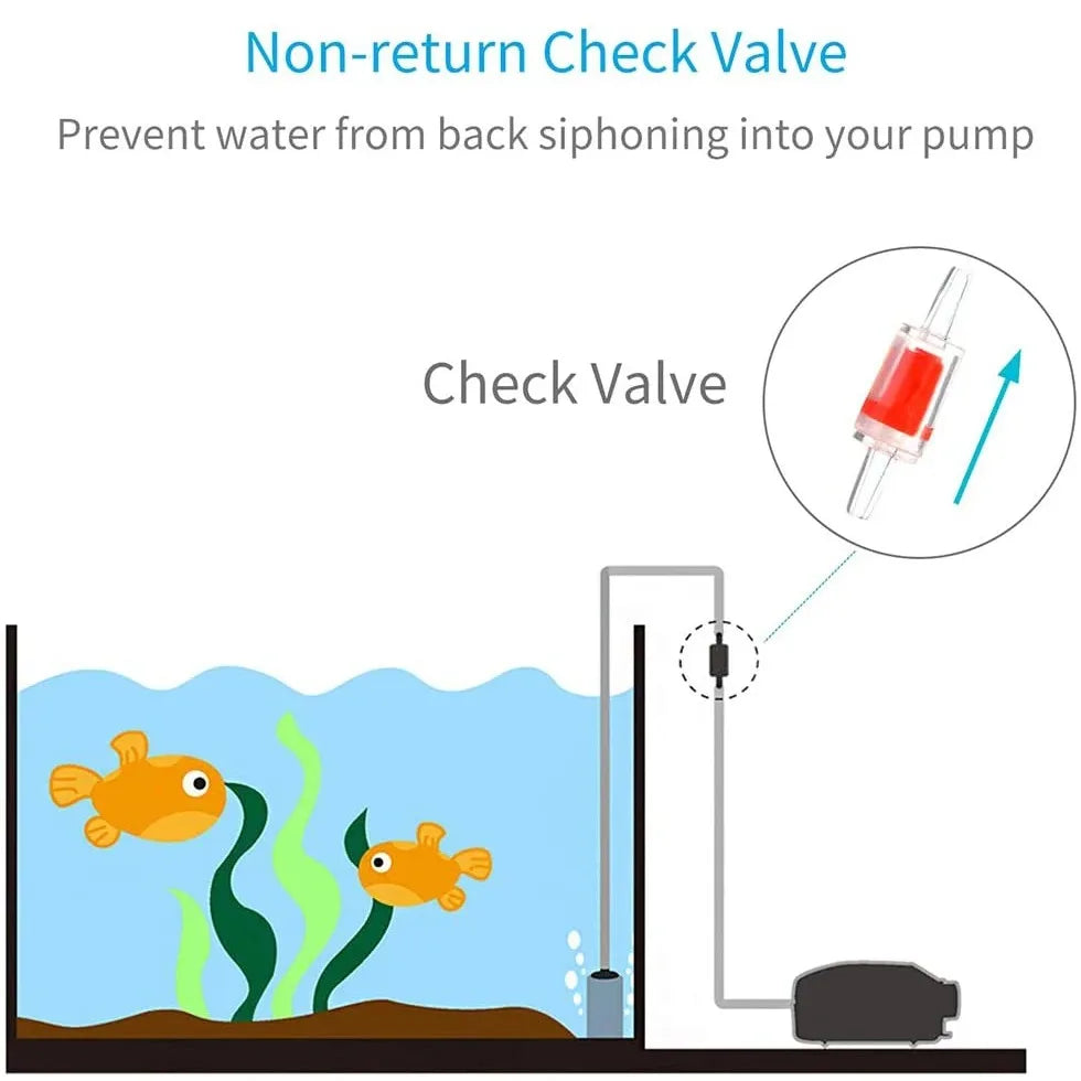 Aquarium Air Pump One-Way Check Valves (10pcs, Non-Return, Prevents Back-Siphon)