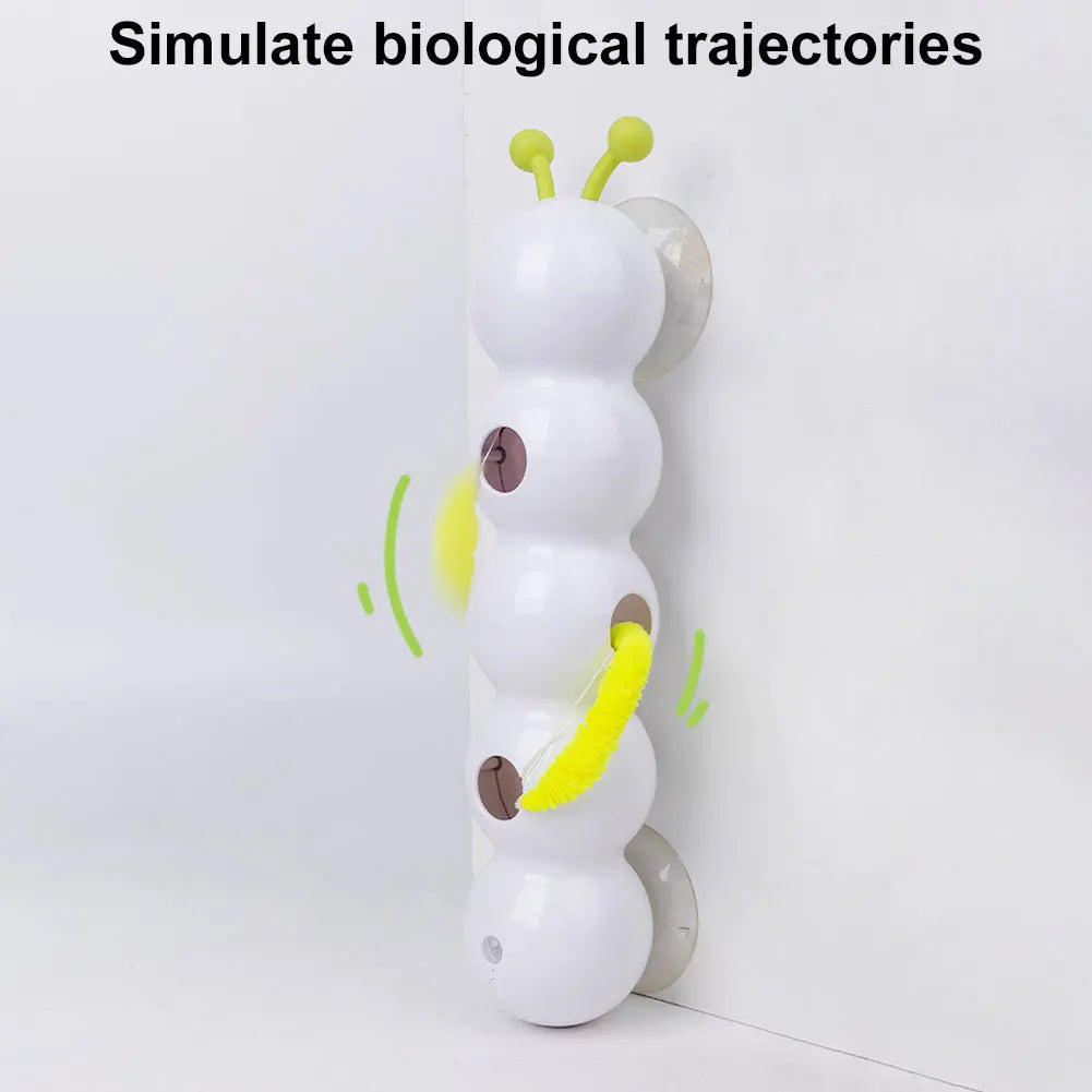 Auto Caterpillar Cat Toy with Tail — Rechargeable Motion-Activated Interactive Toy for Indoor Cats