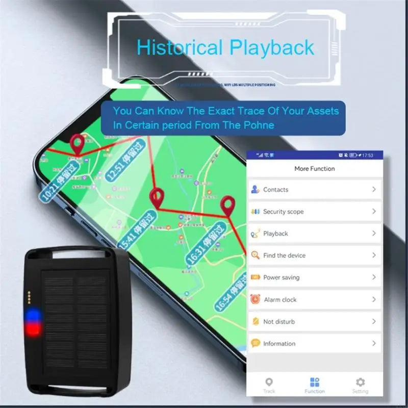 KX4B Solar-Powered GPS Anti-Loss Tracker for Farm Animals & Pets - 15,000mAh Easy App Locator