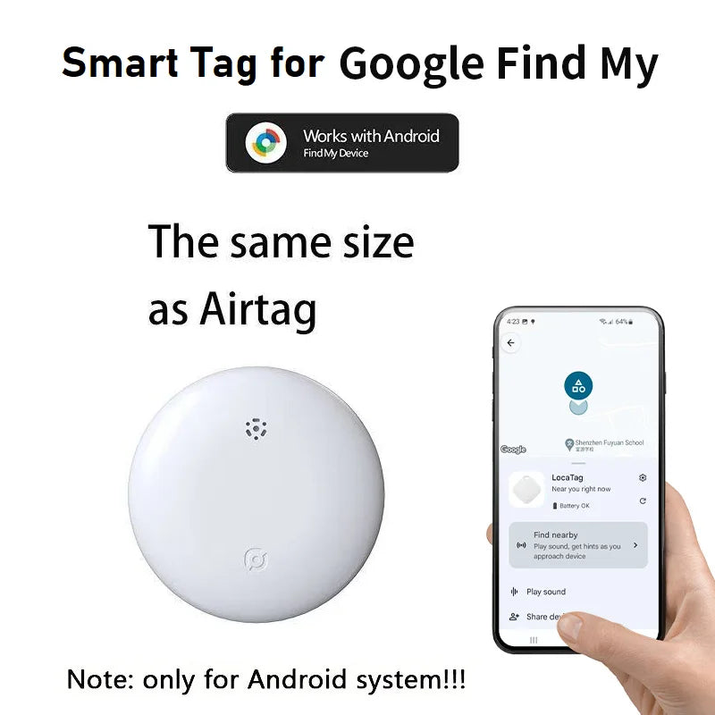 Universal GPS Smart Finder for iOS & Android - AirTag Replacement Global Locator for Cars, Kids & Pets