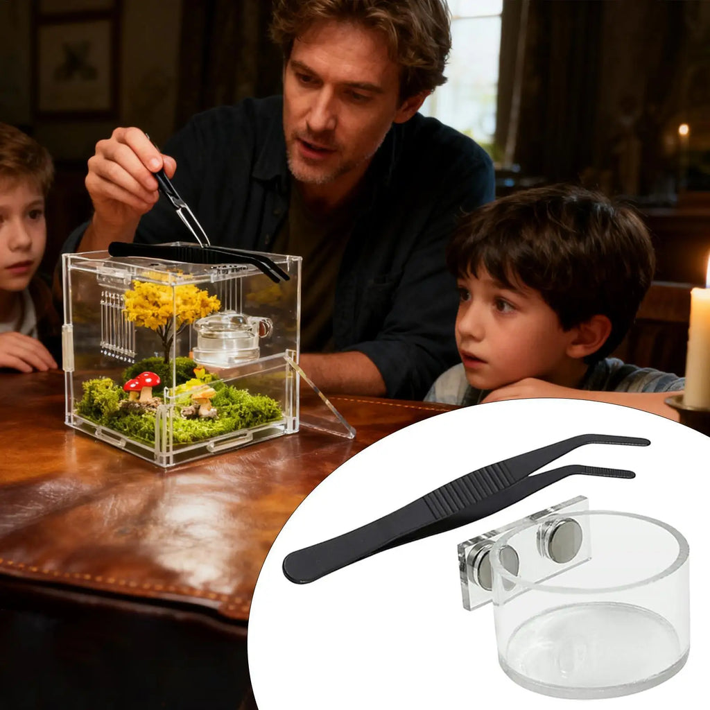 Magnetic Feeding Dish For Jumping Spiders, Small Water & Food Bowl Set, Terrarium Dish For Mantis Tarantula Small Reptiles