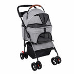 Detachable Dog Stroller 2-in-1 Pet Carrier & Stroller Foldable Lightweight 4 Wheel for Small Dogs Cats Portable Travel Pet Pram