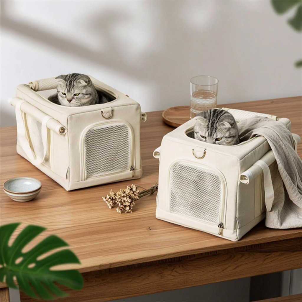 Transportbox Foldable Wheeled Pet Carrier Breathable Rolling Trolley Base for Travel and City Walks