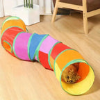 Foldable Cat Tunnel Toy — S, T & Y-Shaped Crinkle Barrel Drill Tunnel for Indoor Cats