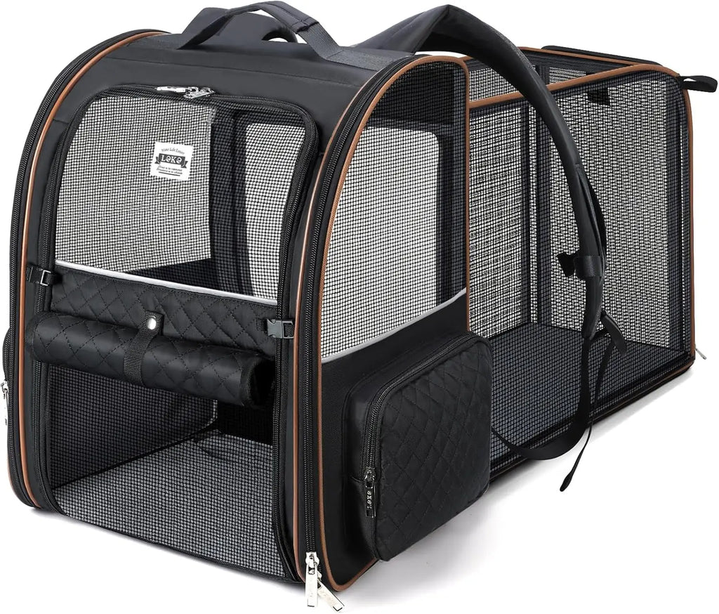 Large Cat Backpack Carrier Expandable Foldable Pet Carrier Backpack for Small Dogs Puppy Medium Cats Fit Up to 18 Lbs for Travel