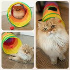 Foldable Cat Tunnel Toy — S, T & Y-Shaped Crinkle Barrel Drill Tunnel for Indoor Cats
