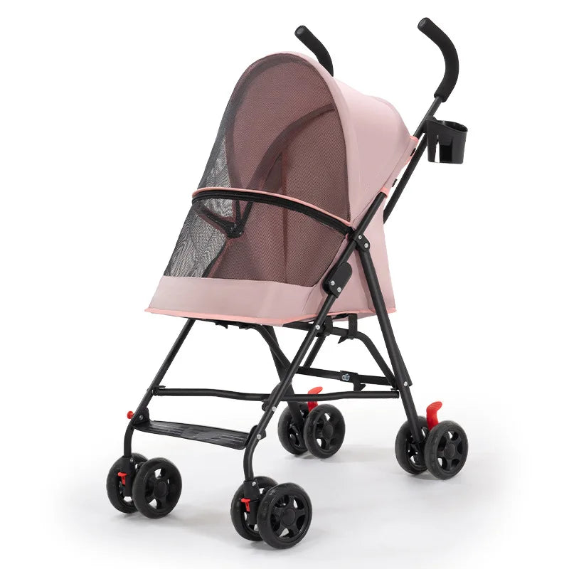 Crossborder Pet Stroller Cat Dog Teddy Lightweight Portable Foldable Outdoor Travel Pet Trolley Trolley for Dog Pet Stoller