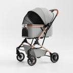 Large Space Shockproof Breathable Pet Stroller Lightweight One Click Folding Travel Cart For Small Medium Dogs Cats Outdoor Trip