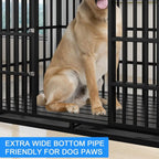 Heavy-Duty XL Dog Crate with Rooftop & Lockable Wheels (54in)