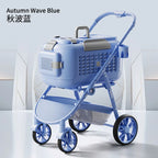 STLFBello Plastic Basket Pet Stroller Cat Poussette Chien Dog Stroller Rabbit