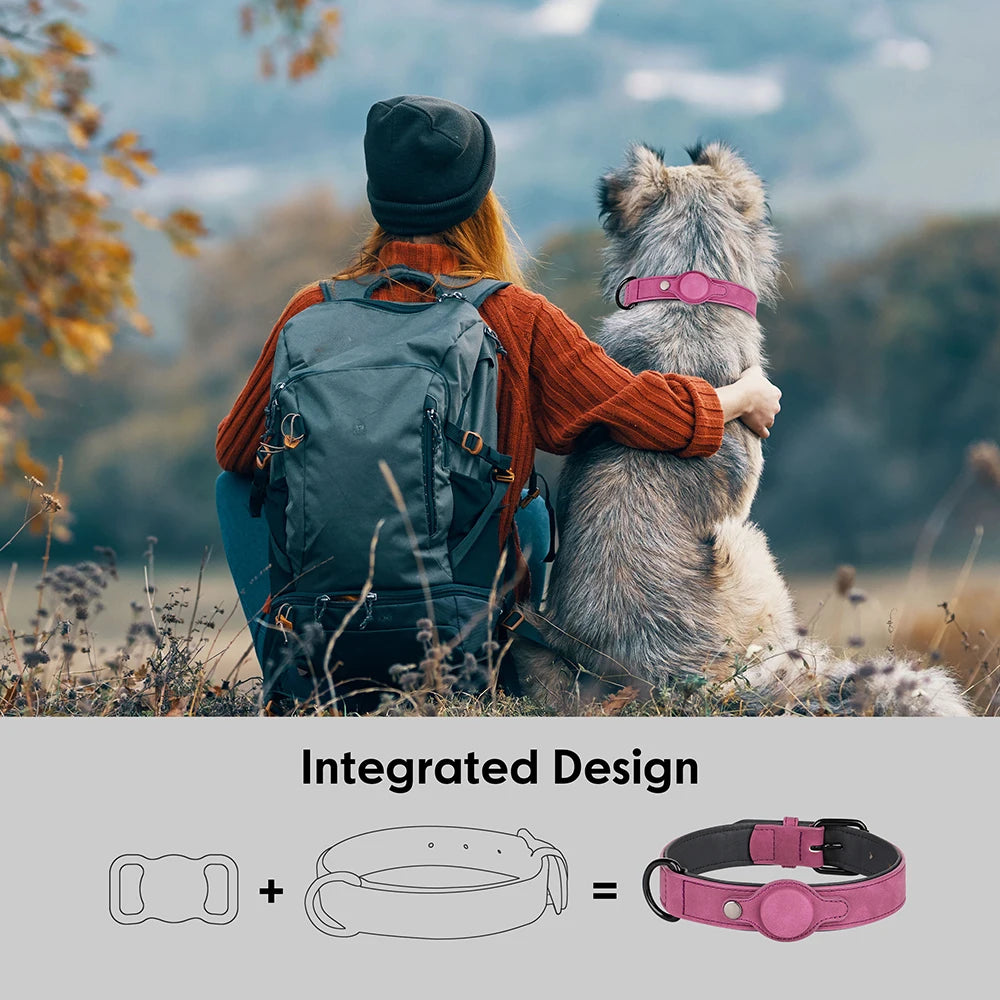 PU Leather GPS-Ready Dog Collar