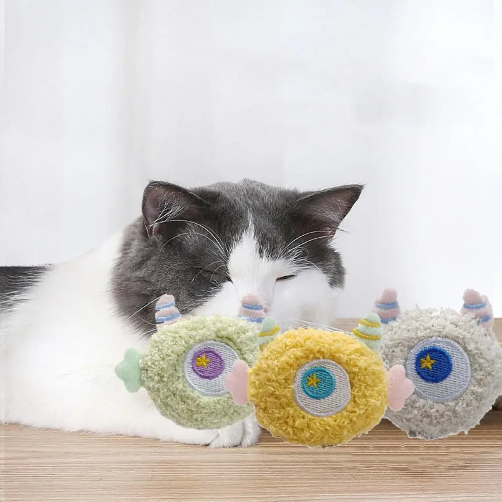 Catnip-Filled Colorful Plush Cat Chew Toy — Bite-Resistant Teeth Grinding Toy for Kittens