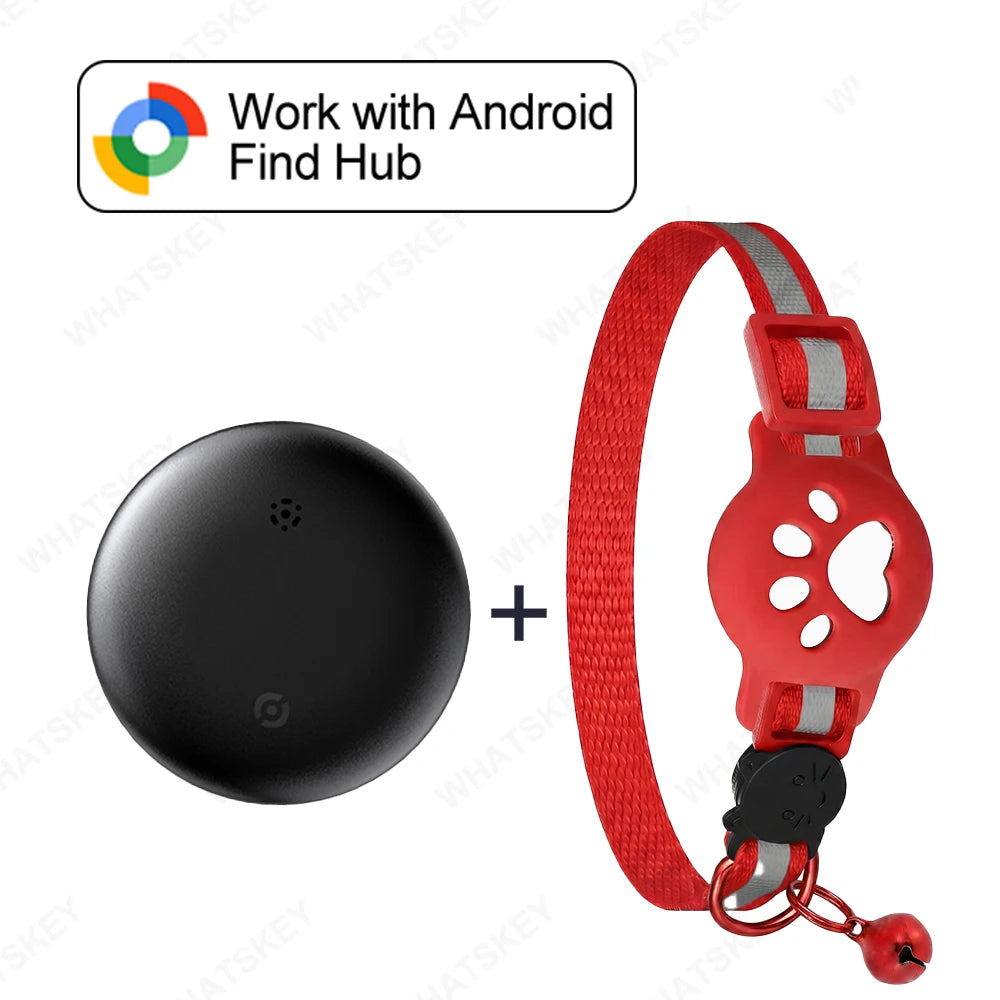 Multi-Purpose Adjustable Pet & Vehicle GPS Tracker - Google Find My Compatible Collar, Card & Necklace Locator