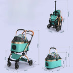 Portable Multifunctional Pet Stroller Detached Vehicle Mounted Pet Cage Lightweight and Foldable Pet Stroller Dogs Buggy