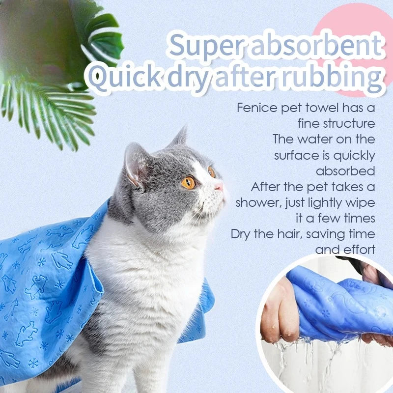 66x43cm Pet Cleaning Product, Dog, Cat, Bath, Hair, Car Wash, Large Imitation Deerskin Towel, Water-absorbing Quick-drying Towel