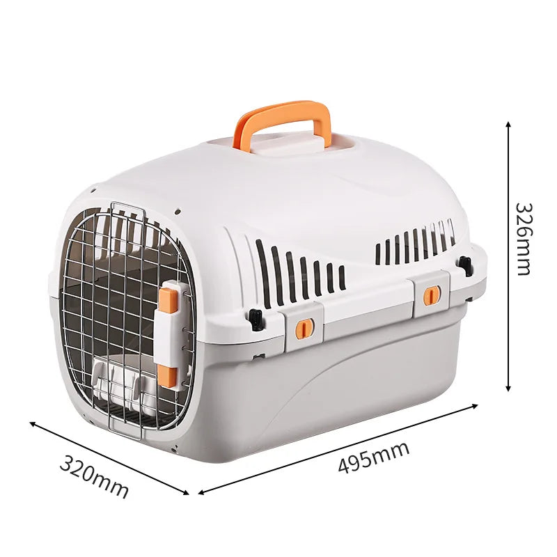 Pet Carrier with Skylight, Portable Cat and Dog Travel Crate, Fashionable Airline Approved Pet Kennel for Small Animals