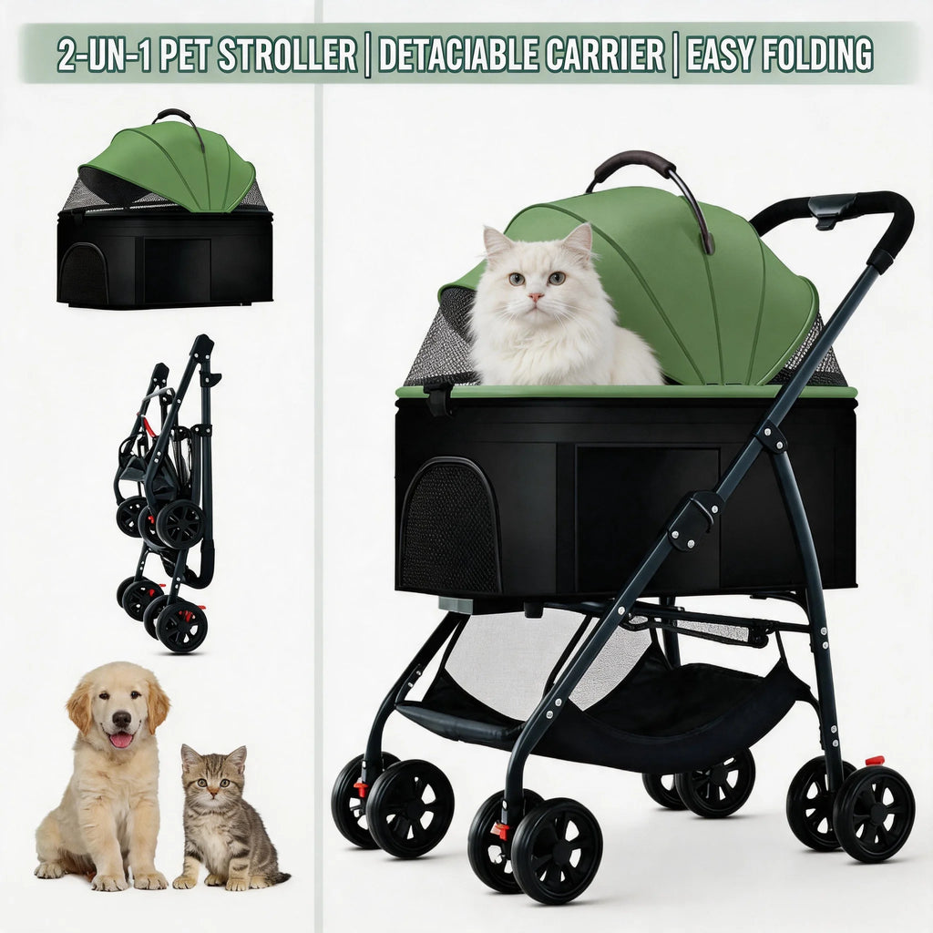 Dog Stroller Wagon 3-in-1 Pet Carrier with Removable Cat Stroller for Medium Dogs Up to 55lbs Dog Carrier Backpack Daily Use