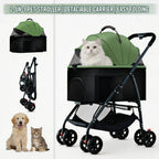 Dog Stroller Wagon 3-in-1 Pet Carrier with Removable Cat Stroller for Medium Dogs Up to 55lbs Dog Carrier Backpack Daily Use