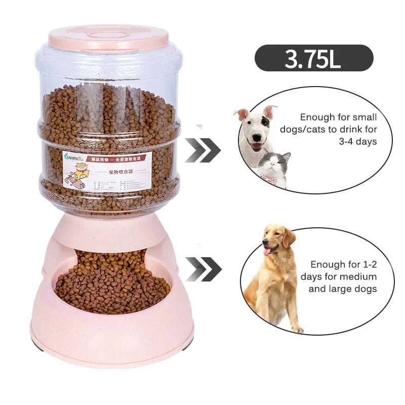 Gravity Pet Feeder and Waterer (3.8L, Auto-Refill, Cats & Dogs)
