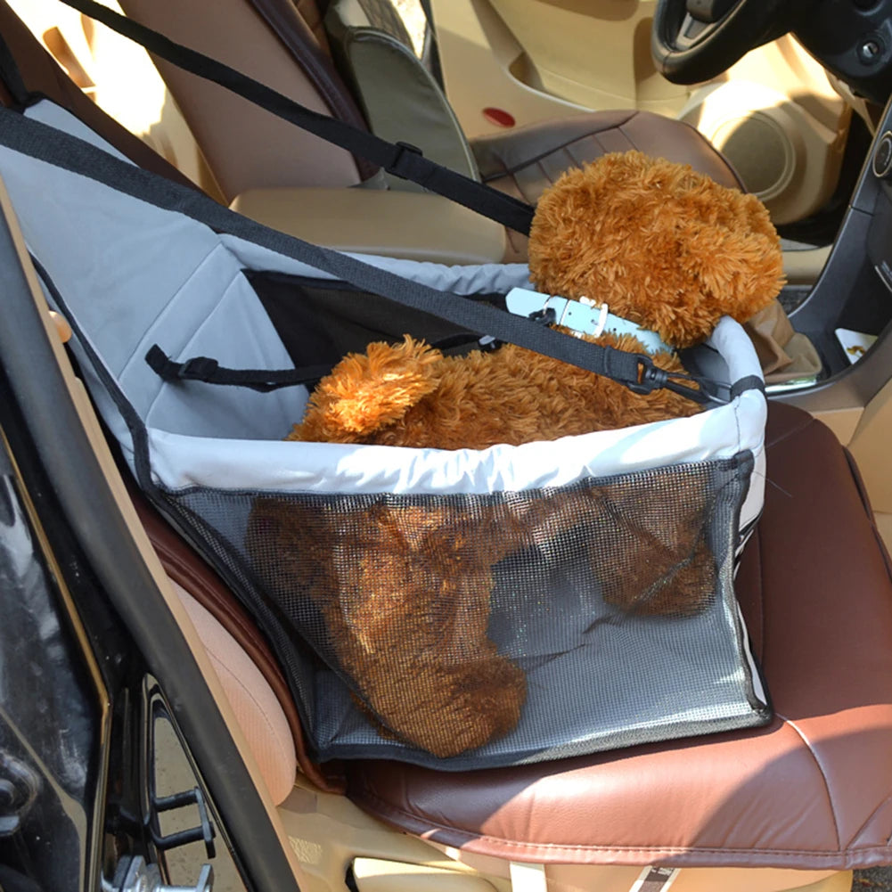 Portable Carrier Seat Bag Adjustable Strap Folding Pet Dog Carrier Double-Layer Pet Car Booster for Small Medium Pet Dog Cats