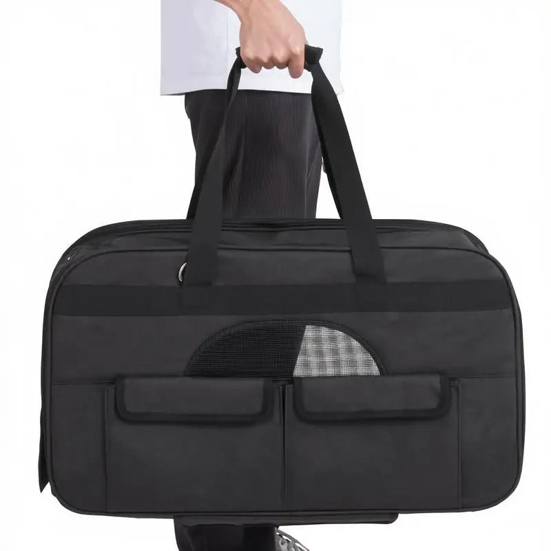 Pet Travel Crate with Wheels (23 Inch, 35lbs Capacity, Telescopic Handle)