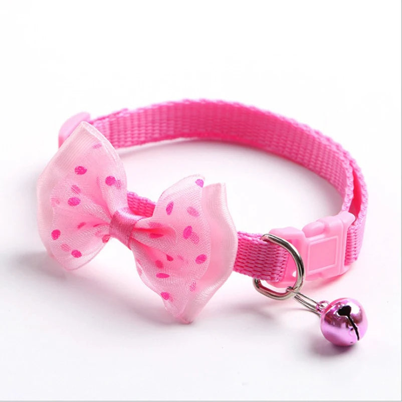 Adjustable Bow Bell Collar Set for Cats & Dogs — Soft Universal Fit