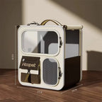High Quality Durable Large Storage with Feeding Window Bag Ventilated Breathable Pet Carrier Backpack with Wheels