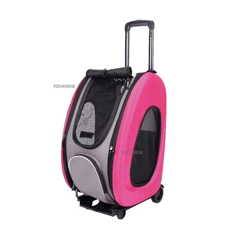 Pet Carrier Trolley Foldable Lightweight Large Capacity Portable Cat Dog Outdoor Shopping Travel Carrier