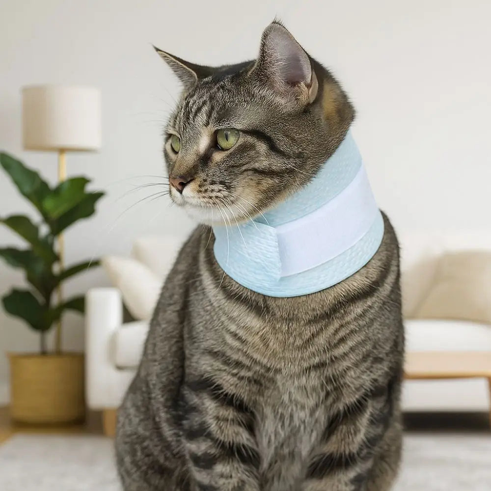 Mesh Cat Recovery Collar Adjustable Breathable Dog Neck Support Collar Soft Comfortable Pet Wound Recovery Collar Bath Cleaning