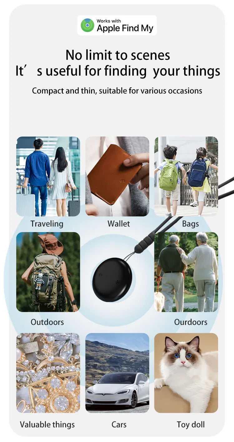 Mini Portable Bluetooth Find My Tag Tracker for Kids, Pets & Valuables - Real-Time Locator