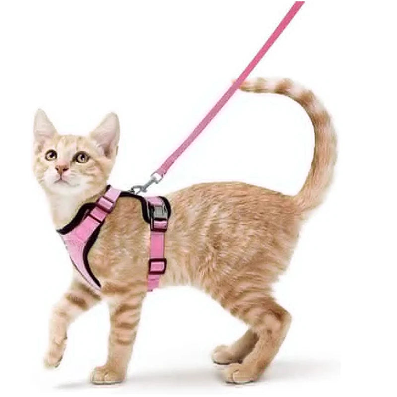 Anti-Escape Kitten Harness & Traction Belt — Lightweight Breathable Soft Vest for Walking Small Cats