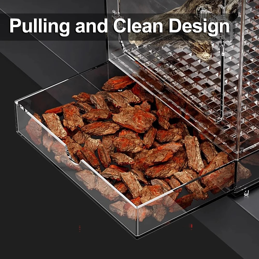 Acrylic Transparent Reptile Breeding Box Arboreal Terrarium for Insect Spider Lizard Scorpion Feeding Cage