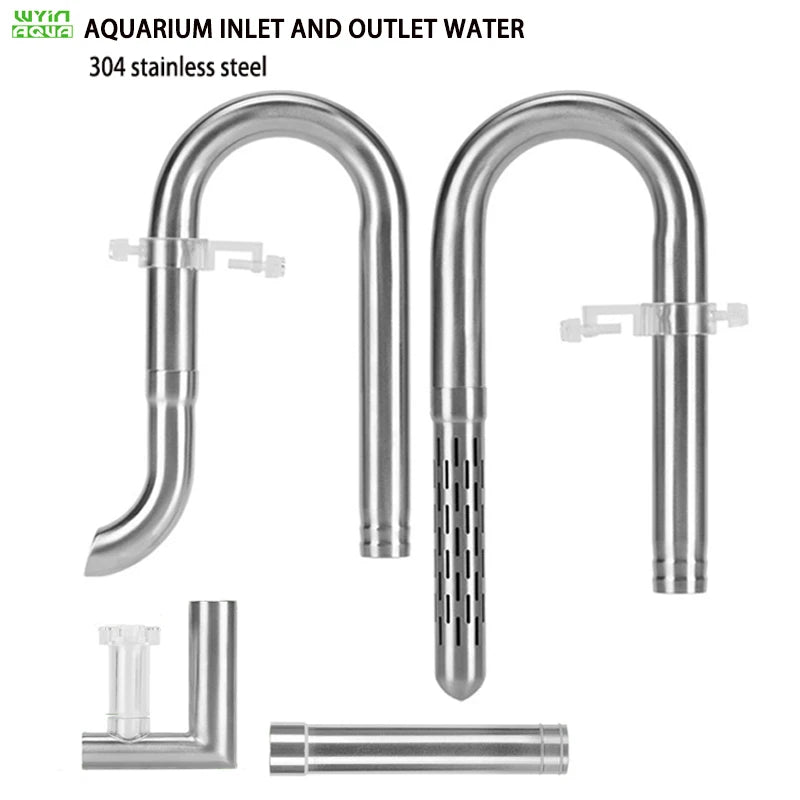 Stainless Steel Aquarium Filter Inlet & Outlet Tubes (Extendable, Anti-Fish Guard, Shrimp Safe)