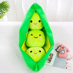 Pea Pod Plush Stuffed Toy — Cute Funny Dutch Bean Doll Birthday Gift & Home Decor