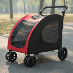 Large Dog Stroller Breathable Mesh Foldable Dog Stroller Supportive Ride Removable Liner for Outdoor Walks, Travel